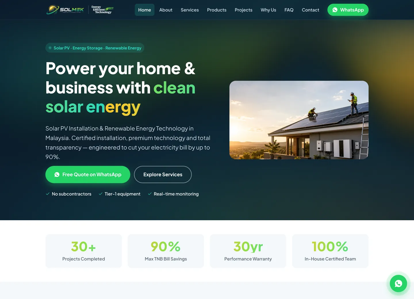Solmek Solar website
