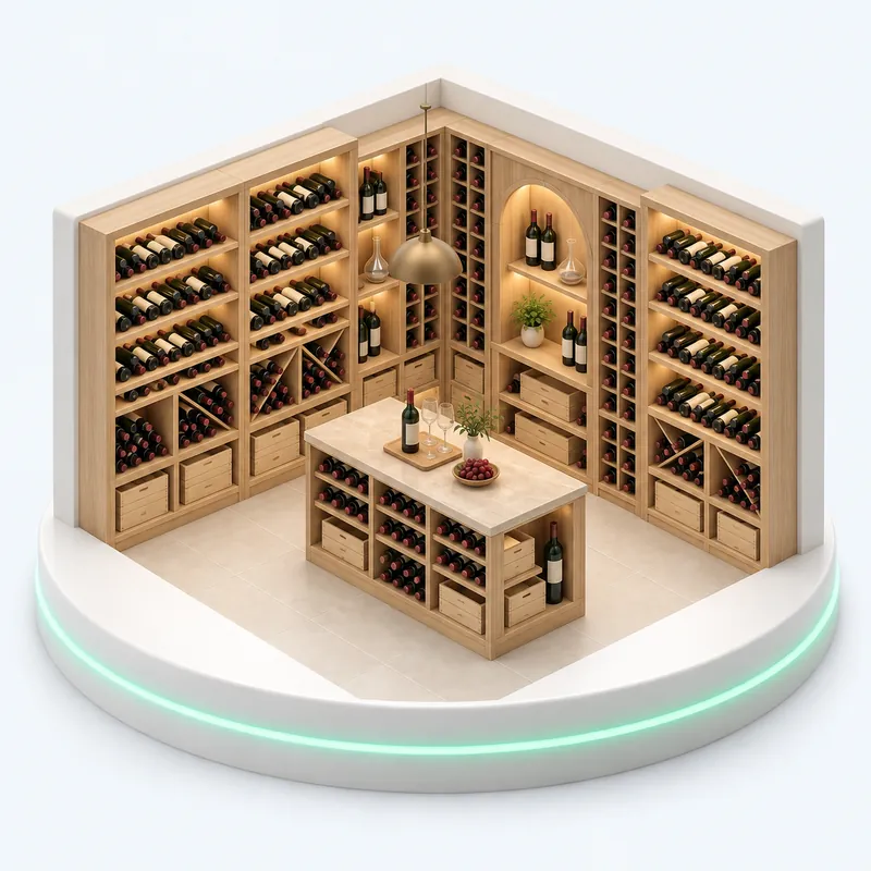 Wine cellars: illustrated room monitored by Warden
