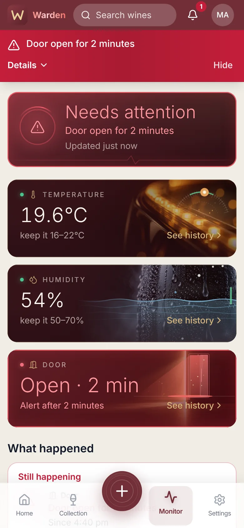 Warden phone app: Alert