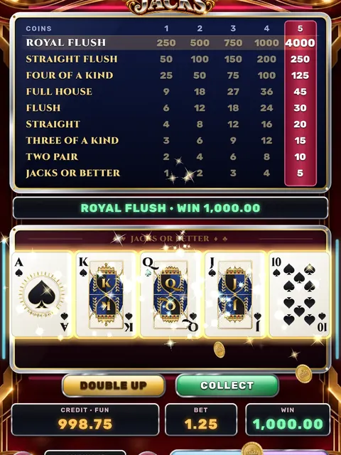 Golden Jacks, video poker